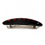 Barrette Cheveux Ovale Celluloid marron 9,5cm Strass Métal Clip Paris