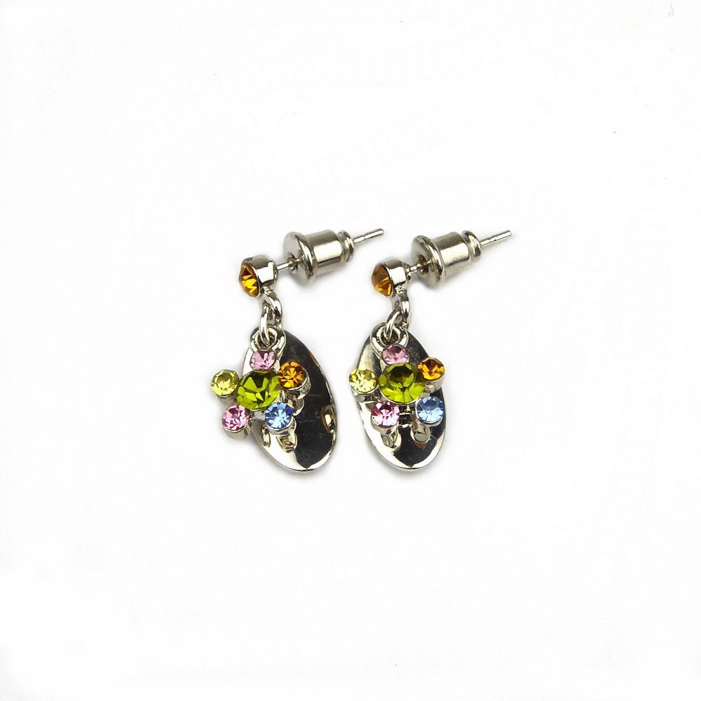 Boucle d'oreille pendante cristal