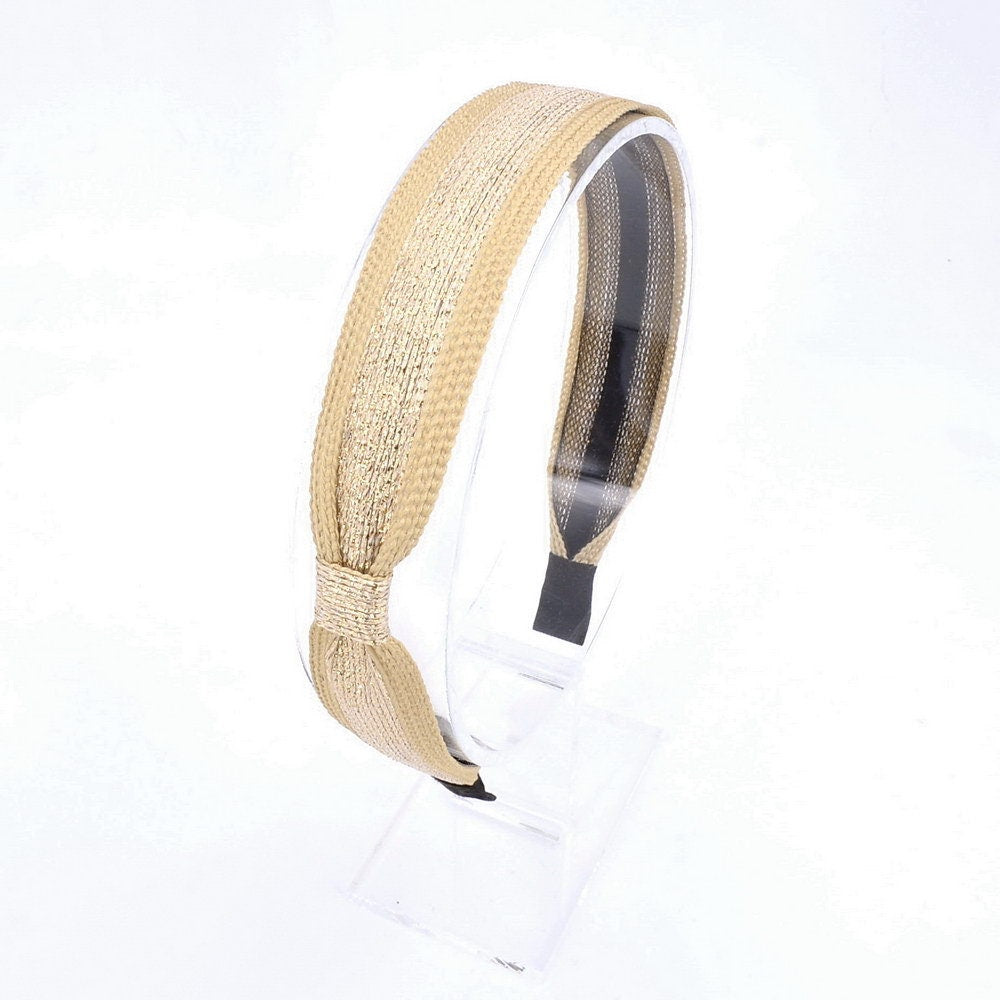 Serre tête noeud lurex doré