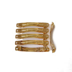 Barrettes monture 7cmx0,9cm monture "Clip paris" doré - Lot de 50