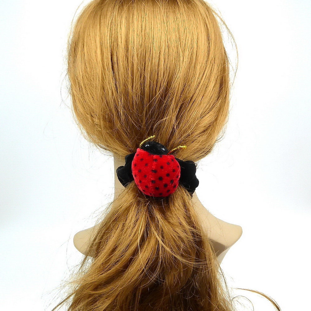 Lot de 3 chouchous enfant velours coccinelle