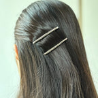 Pince cheveux motif torsadé et perles rondes