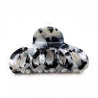 Pince à cheveux crabe 8cm motif tortue acétate gris