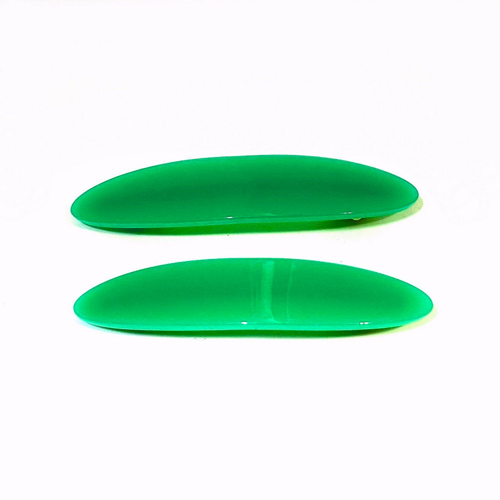 Barrettes cheveux ovale 7cm vert - Lot de 2