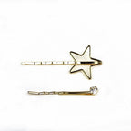  Lot de 2 Pinces Cheveux Étoile 5cm Métal doré