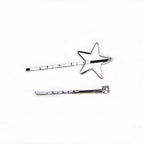  Lot de 2 Pinces Cheveux Étoile 5cm Métal argent