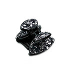 pince cheveux nœud ornée de paillettes scintillantes grises