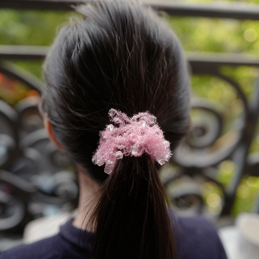 Elastique chouchou cheveux brillant perlé