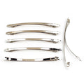 Barrettes fines 10cmx0.3cm "Clip Paris" argent - Lot de 50