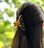 Pince cheveux crabe 8cm motif tortue acétate