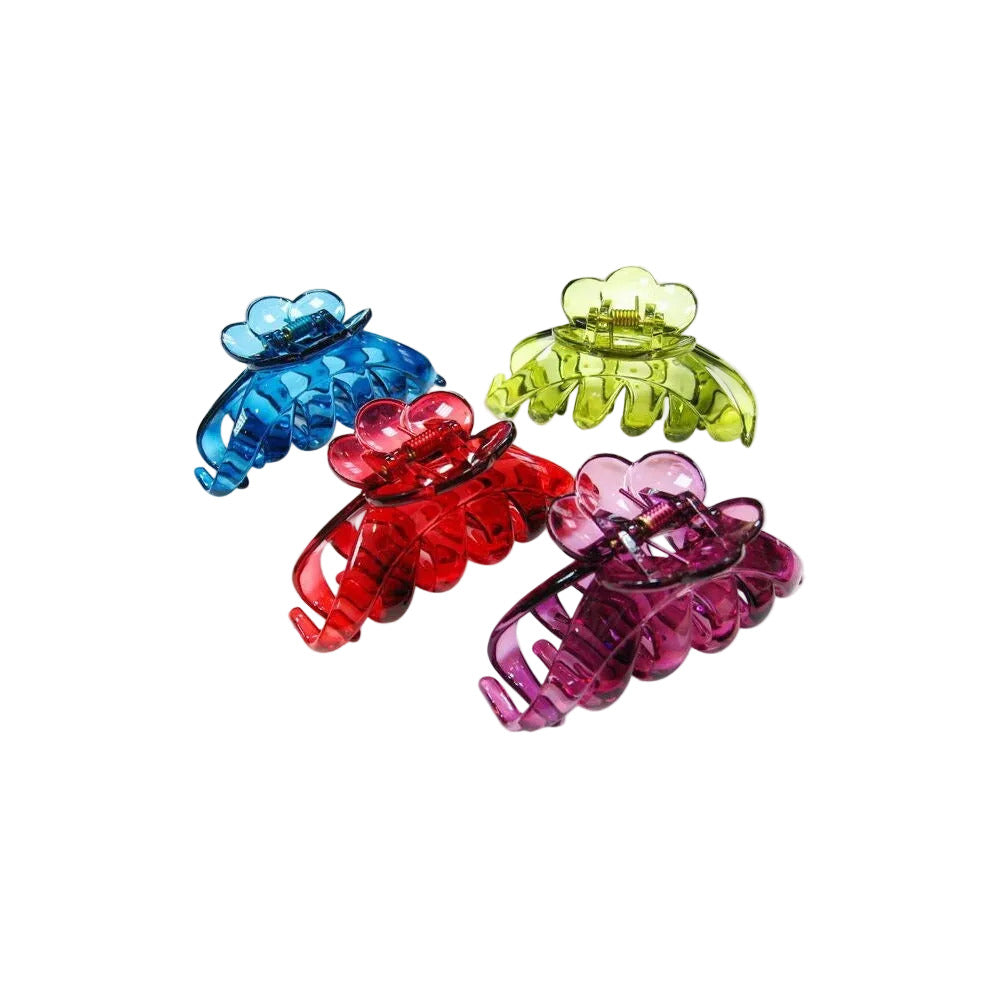 Pince crabe cheveux épais 9.5cm bleu, rouge, violet, vert