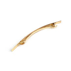 Barrette Fine Longue Métal Strié 11cm doré monture cheveux fins