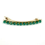 Barrette cheveux fine 8cm, perles ovale facette