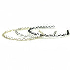 Lot de 3 serres tête fin métal petite ondulation, doré, argenté, noir