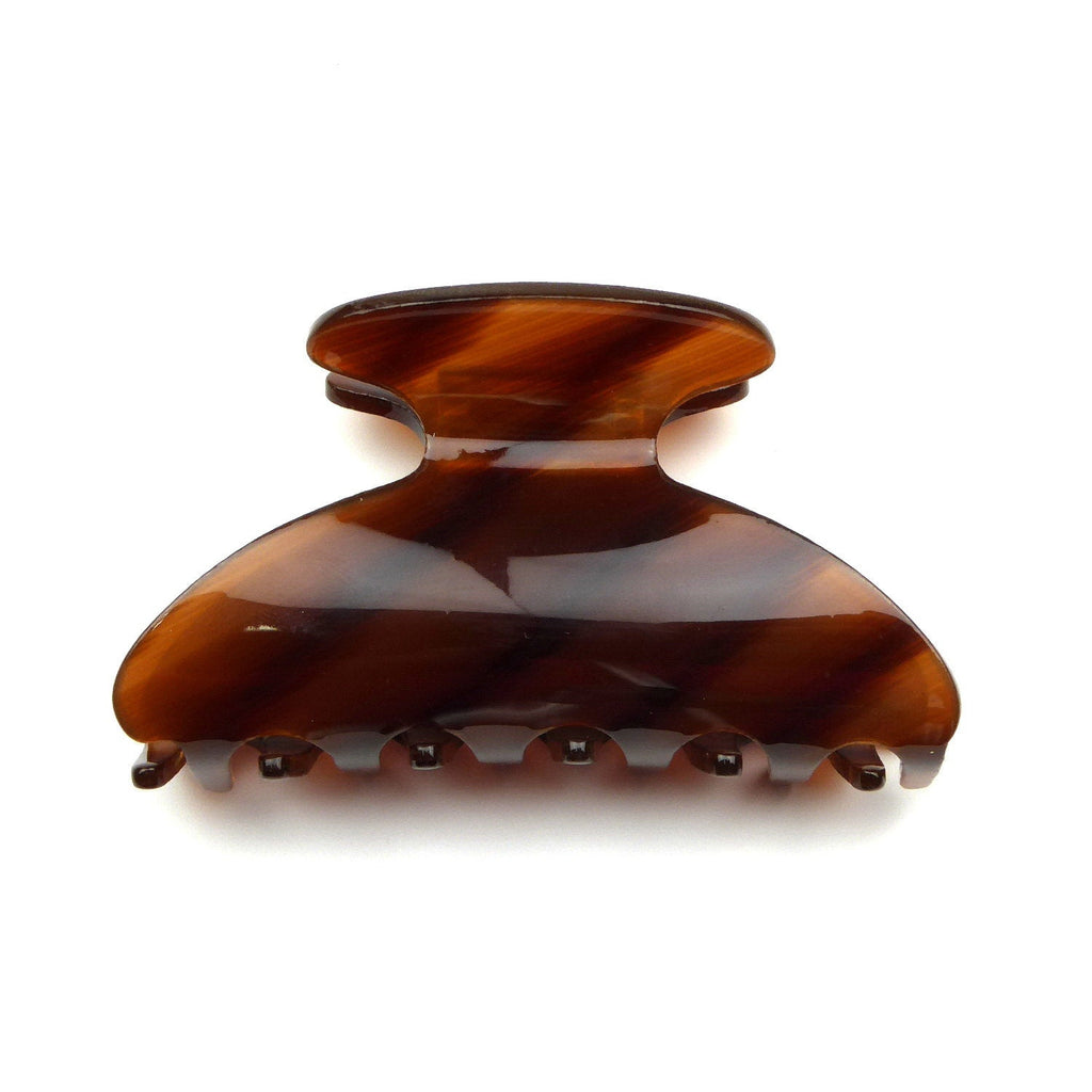 Pince cheveux motif corne marron 8cm fait main