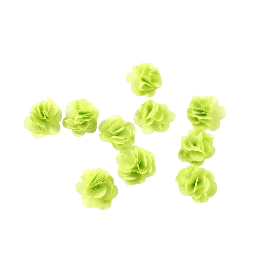 Lot de 10 petites fleurs voile vert