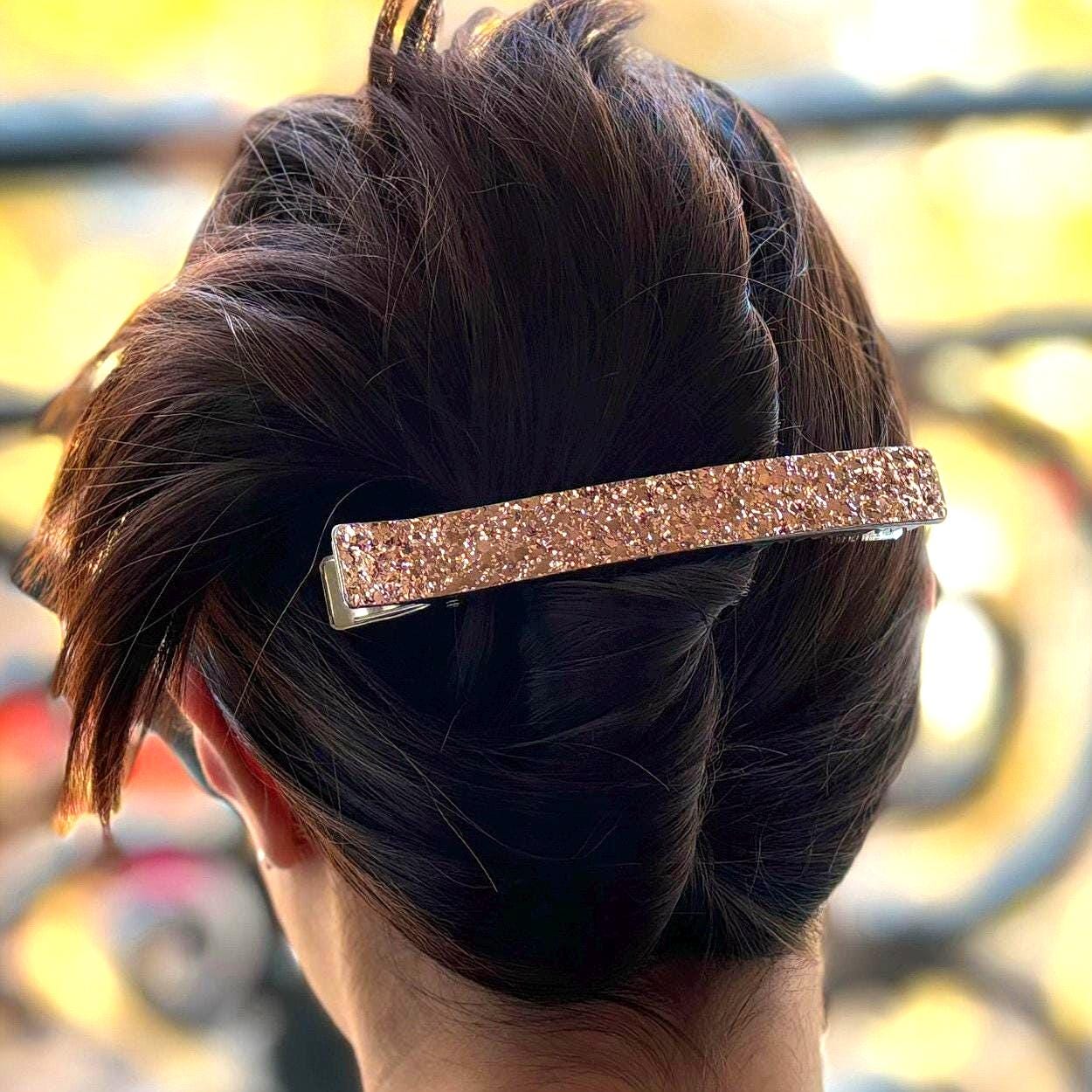 Grande pince cheveux paillettes 12.5cm