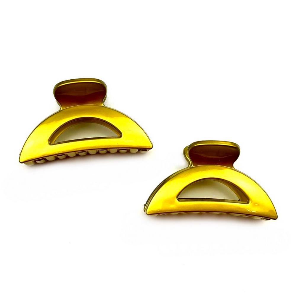 Lot de 2 pinces cheveux crabe métallisées 5.7cm