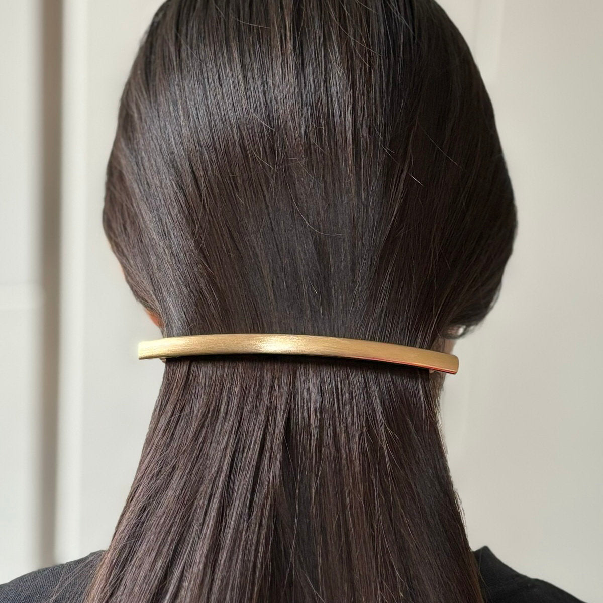 Barrette cheveux longue en métal brossé
