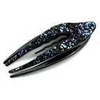 Pince à cheveux bec 11,5cm avec paillettes multicolores foncées