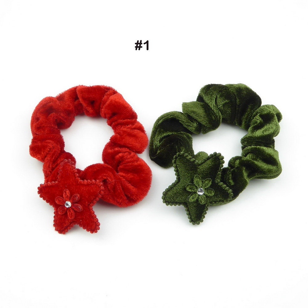 Lot de 2 chouchous élastique enfant velours étoile