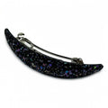 Barrette cheveux ovale à paillettes, monture courbe
