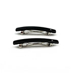Barrette cheveux acétate et strass 6.5cm noir - Lot de 2