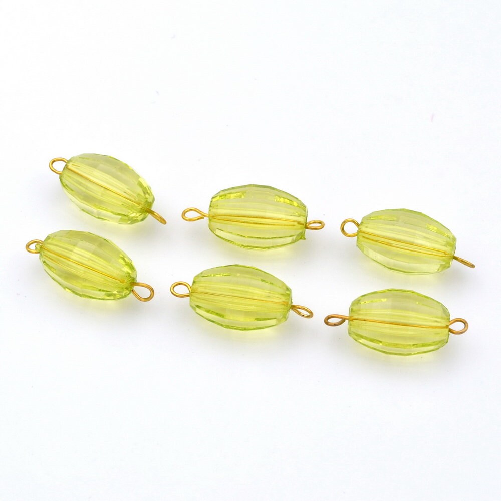 Lot de 20 perles ovales à facette en acrylique