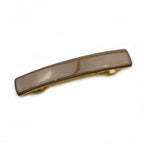 Barrette Cheveux Émail Marron 9cm Métal Doré