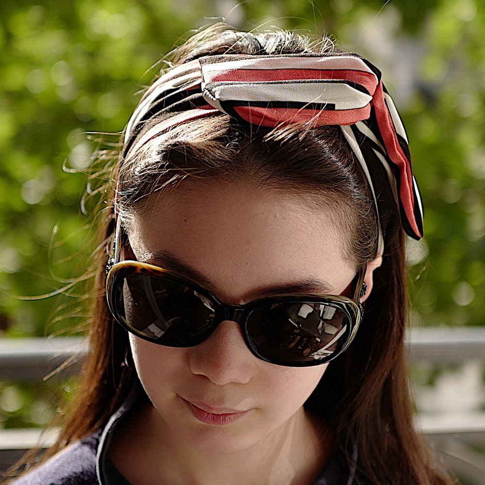 Bandeau headband cheveux rayures