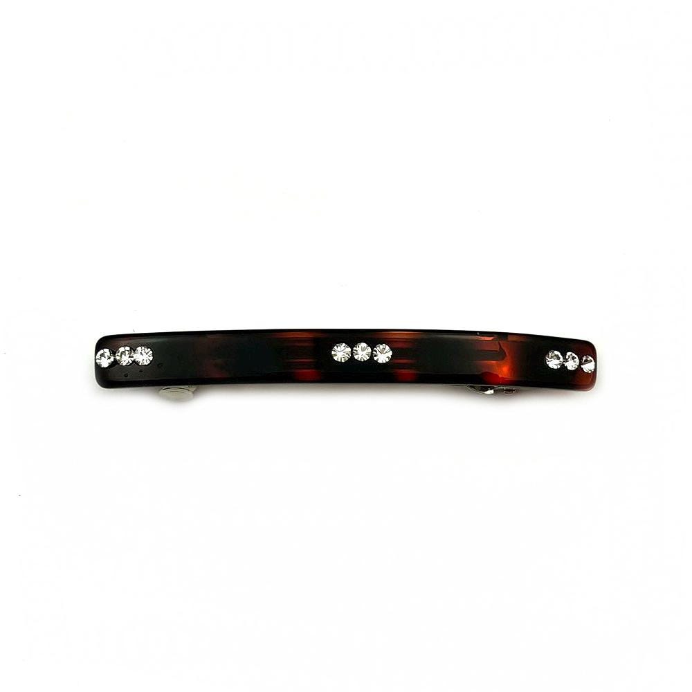 Barrette cheveux strass 6,5cm – Élégance classique fait main, demi-blond