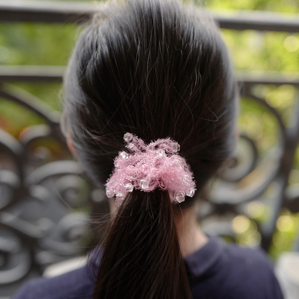 Elastique chouchou cheveux brillant perlé