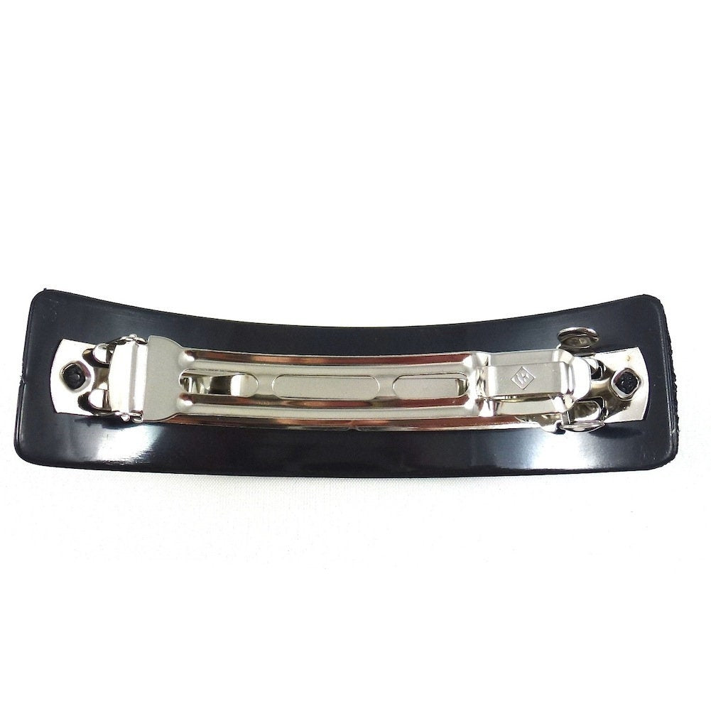 Barrette cheveux paillette 9.5cm, accessoire cheveux - doré, or rose, marron