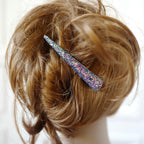 Grande pince cheveux concorde 10.5cm paillette - violet bleu - cheveux épais