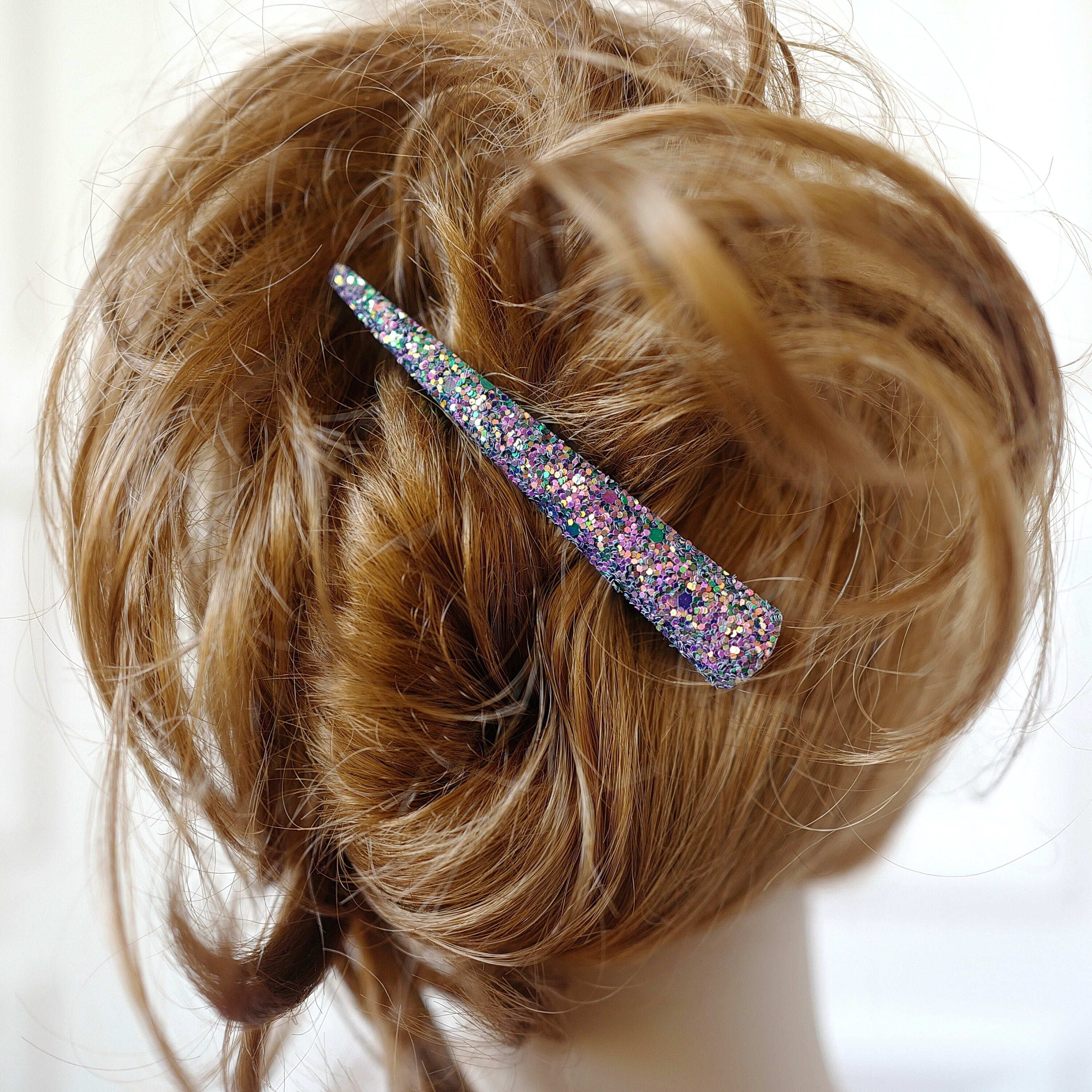 Grande pince cheveux concorde 10.5cm paillette - violet bleu