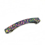 Barrette Cheveux Paillettes Glitter Violet 8,5cm Métal Incurvée