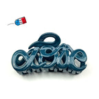 Pince à cheveux "Love" 8,5cm, bleu, qualité premium, Made in France