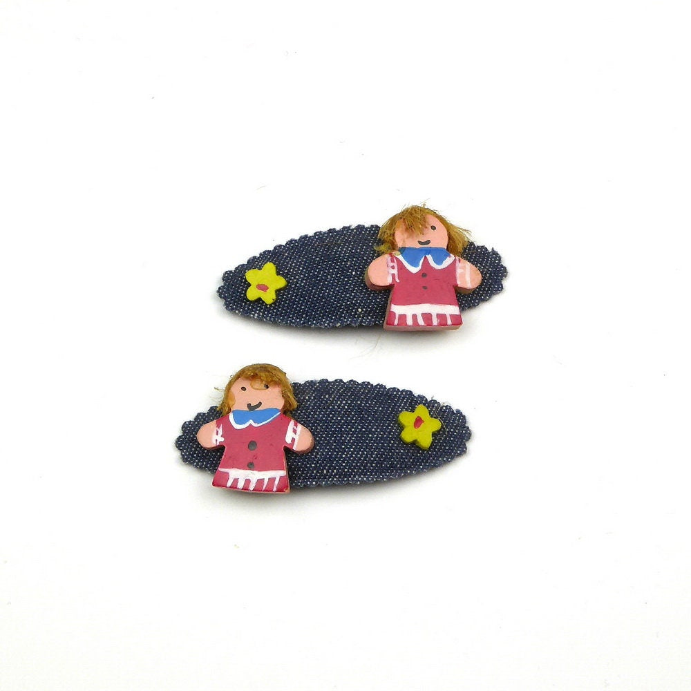 Clic clac enfant jean poupée, lot de 2