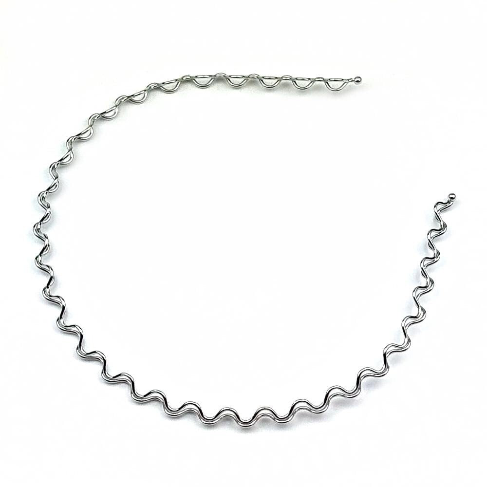 Lot de 3 serres tête fin métal petite ondulation, doré, argenté, noir