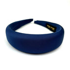 Serre tête cheveux satin large - marine