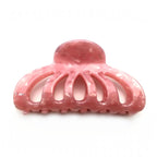 Pince cheveux crabe 8cm en acétate nacré rose