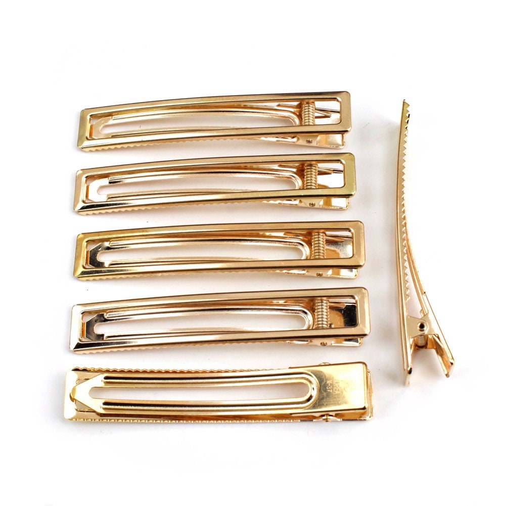 10 pinces clip 8cm doré, accessoire cheveux, pinces cheveux