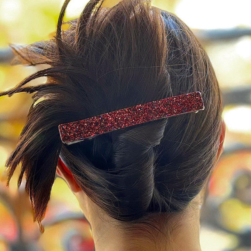 Grande pince cheveux paillettes 12.5cm