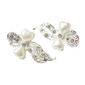 Pinces à cheveux fleur perles & strass – Cérémonie & Mariage - Lot de 2