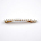 Barrette cheveux fine perles œil de chat 8cm – Éclat chatoyant blanc