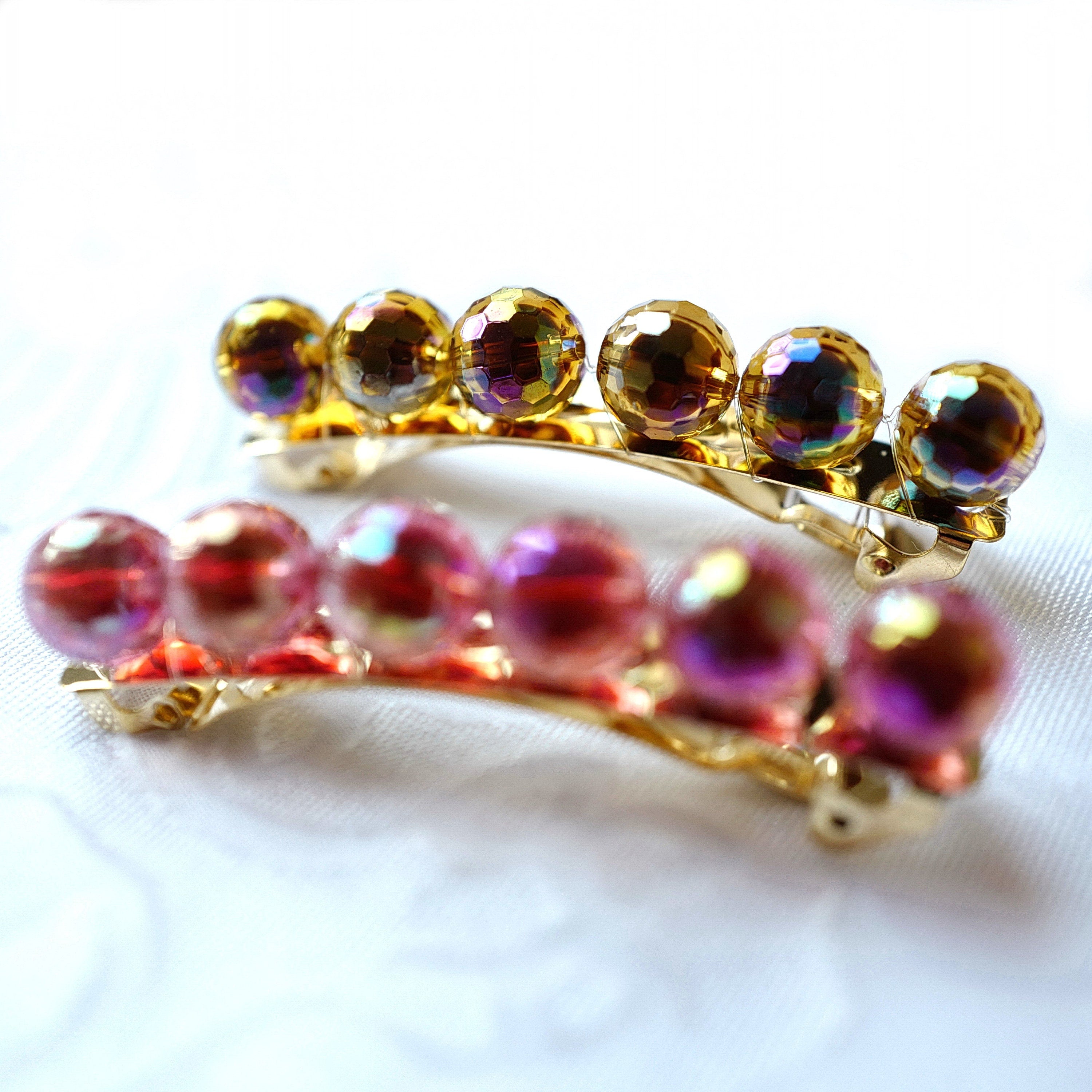 Barrette cheveux perles brillantes
