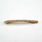 Barrette cheveux fine 8cm, perles de rocaille marron