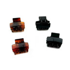 Pinces Crabe Mini 2,5cm vernies - Lot de 2 Noir/Marron 