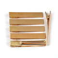 Pinces cheveux crocodile plat en métal or - Lot de 10