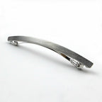 Barrette cheveux fine longue en métal brossé argent